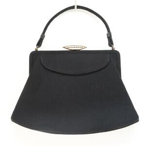 Classic Lewis Handbag Women Small Black Wool Satchel Latch Lined Purse Bag